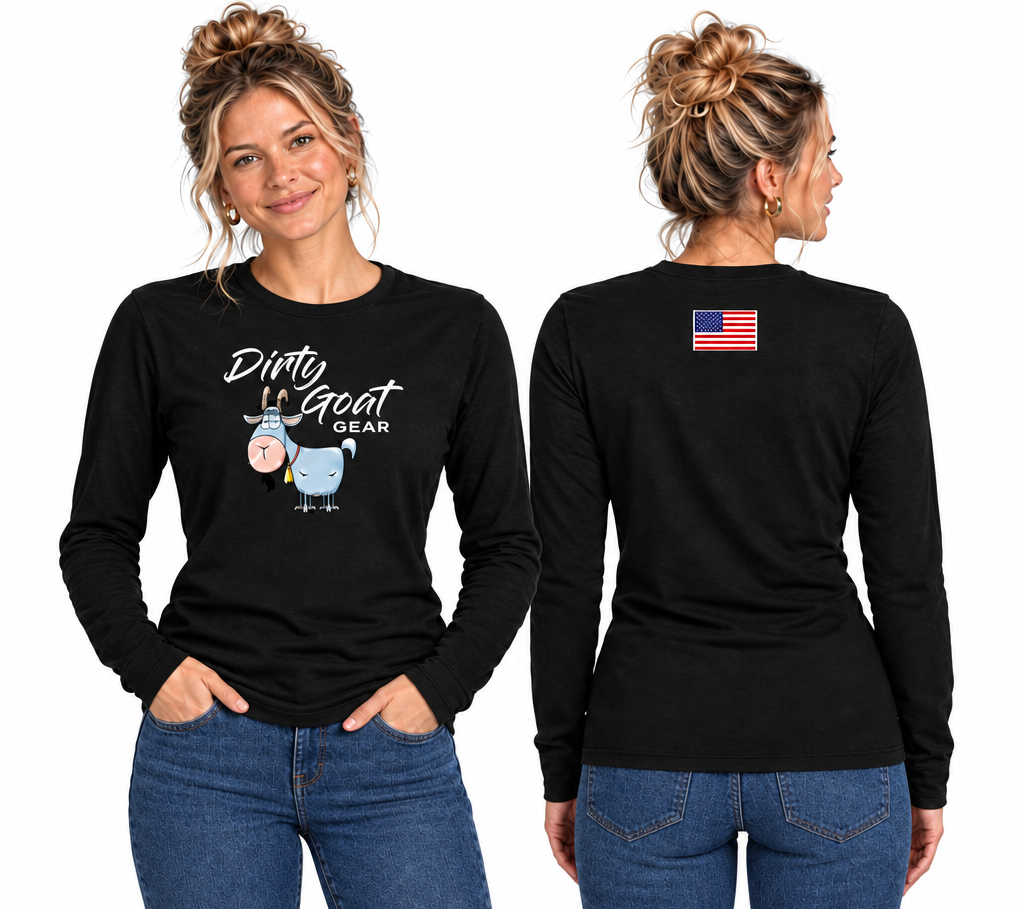 Blonde model in plain denim, front and back views cropped at mid thigh